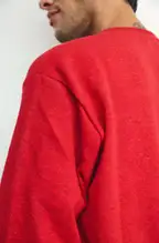 Ver foto 5: Buzo de frisa cuello redondo rojo, detalle de la tela
