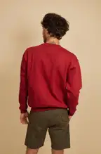 Ver foto 1: Buzo de frisa cuello redondo bordó, de espalda